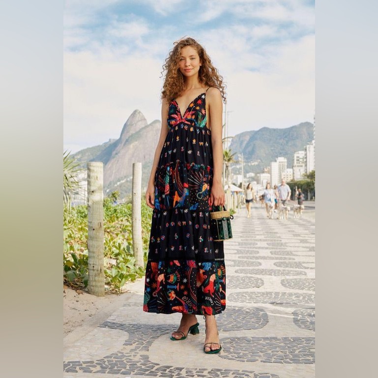 chinese dress ladies Amazonia Maxi by FARM Rio
